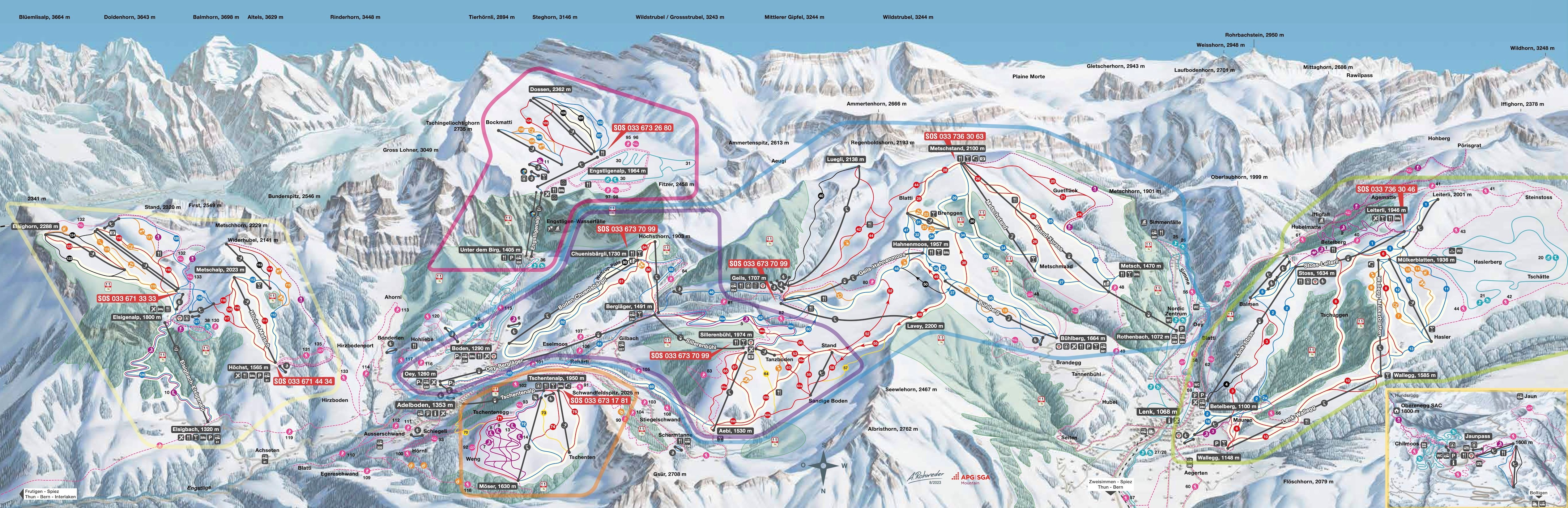 Adelboden - Lenk ski area map